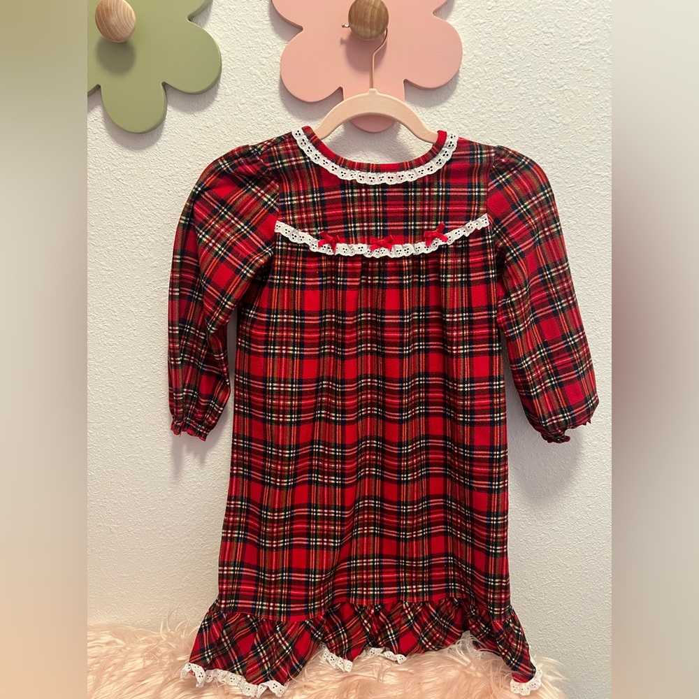 Lanz of Salzburg red tartan girls nightgown.